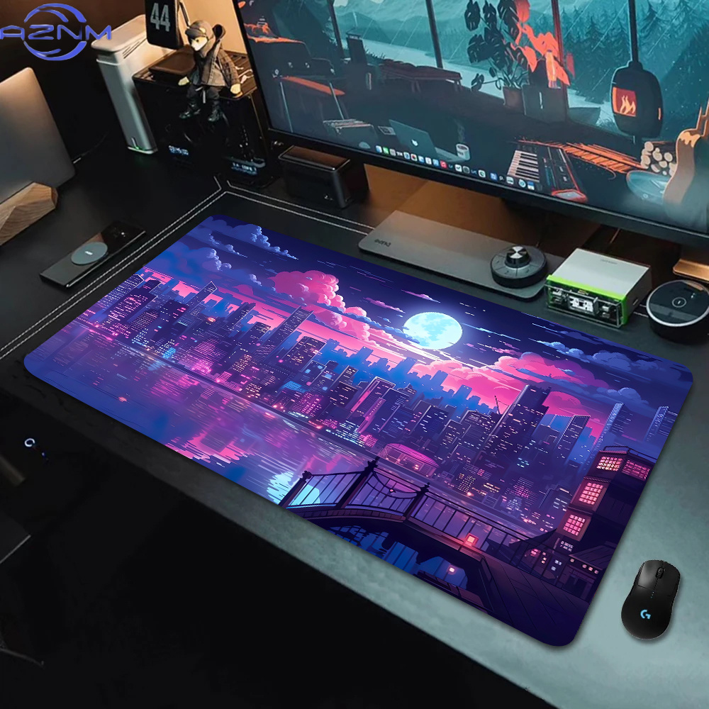 Retro Gaming Tokyo - Retro Şehir Sokak Mousepad Neon Tokyo