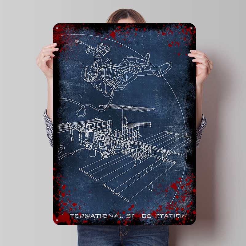 Retro Gaming Space - Uluslararası Uzay İstasyonu Baskılı Poster Özelleştirilmiş