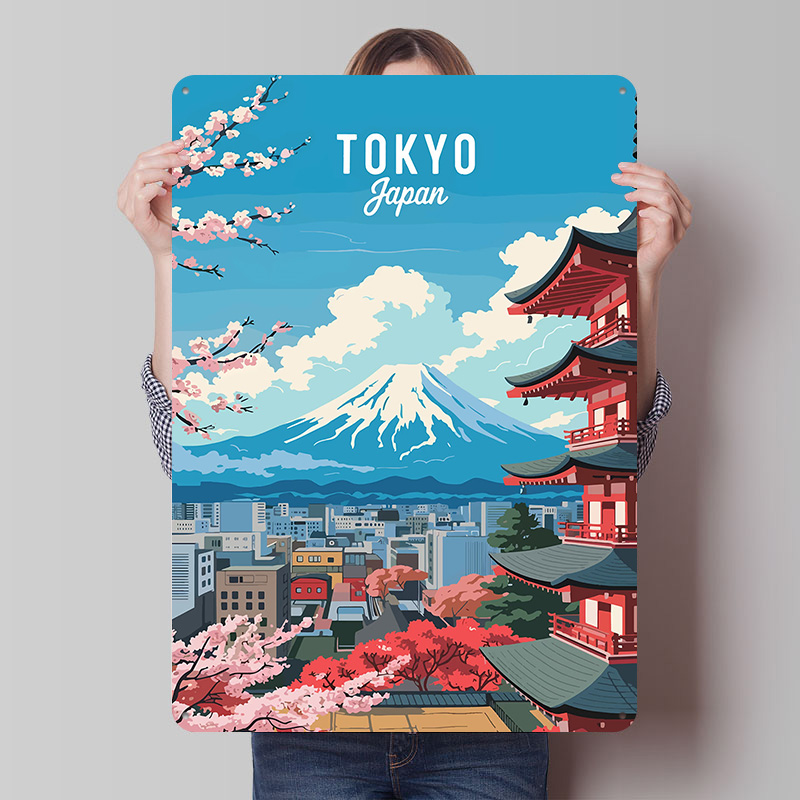 Retro Gaming Tokyo - Tokyo japonya seyahat teneke plak posteri