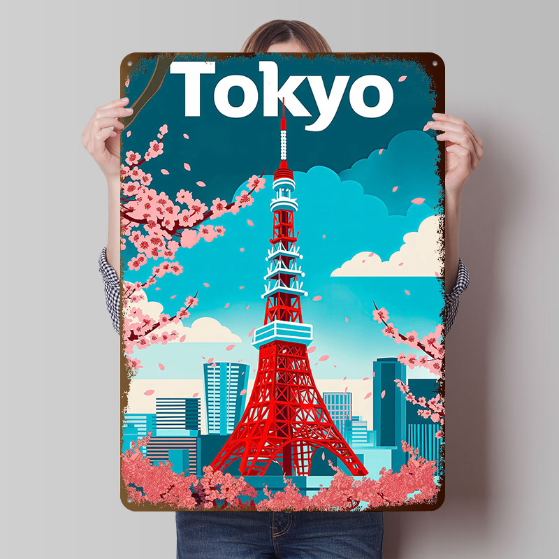 Retro Gaming Tokyo - Tokyo Seyahat Teneke Poster Özel Duvar