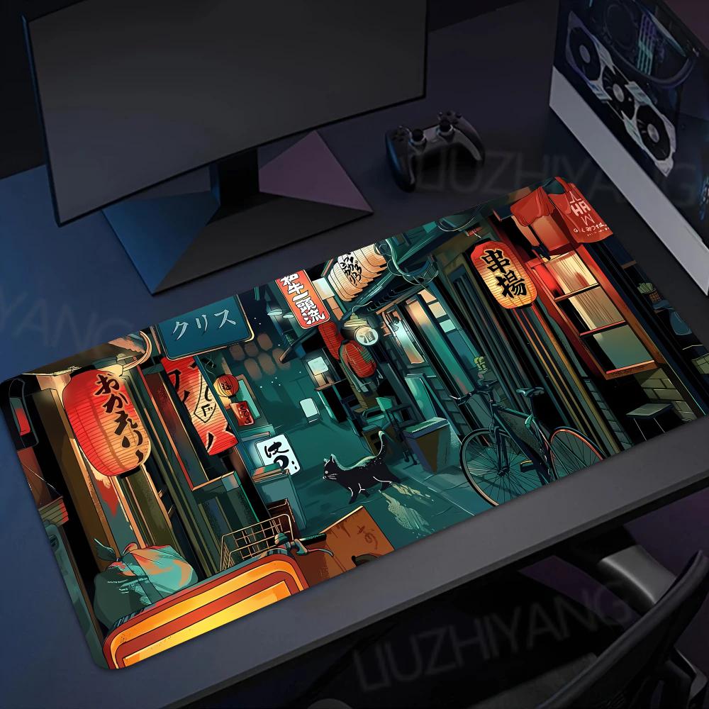 Retro Gaming Tokyo - Retro Japonya Tokyo Sokak Mouse Pad