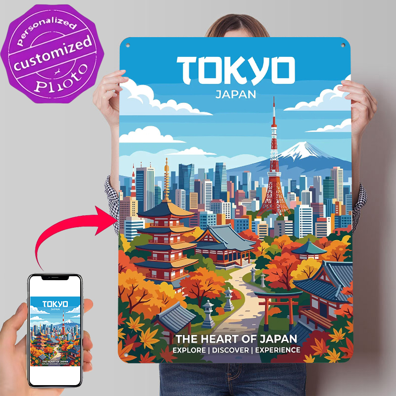 Retro Gaming Tokyo - Fuji Dağı Baskılı Poster ile Tokyo