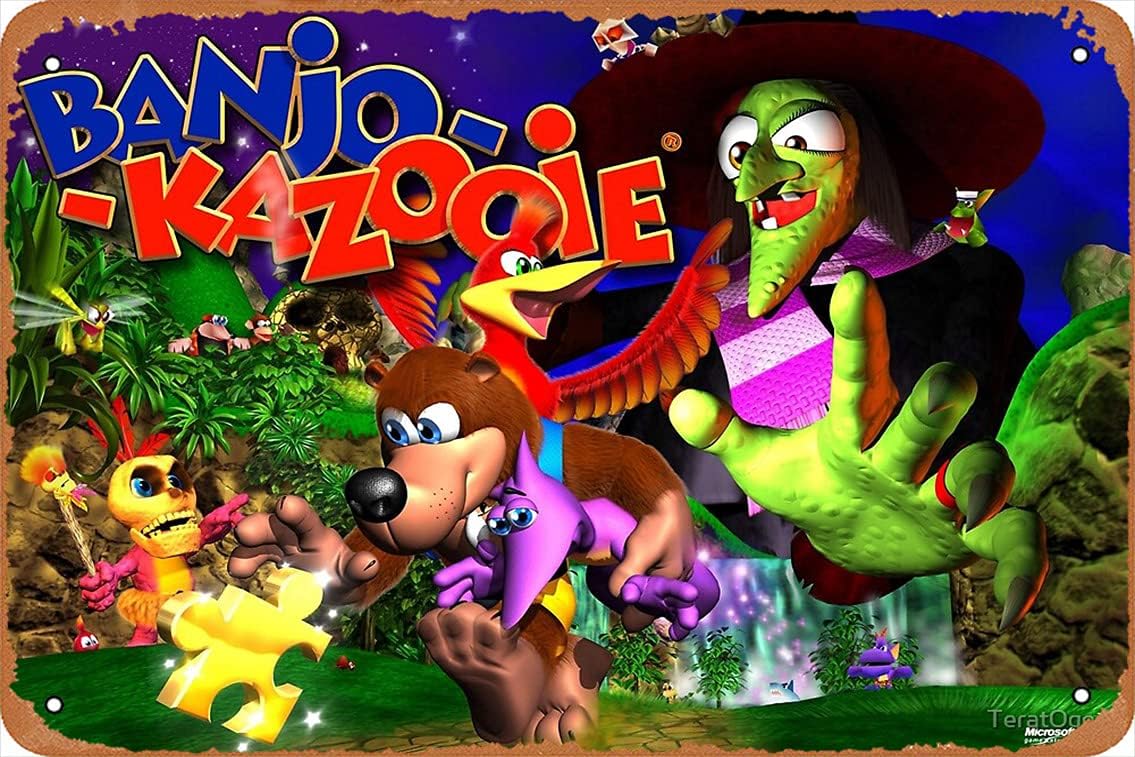Retro Gaming Pictures - 1p, Duvar Dekorasyonu Tabelası - Banjo