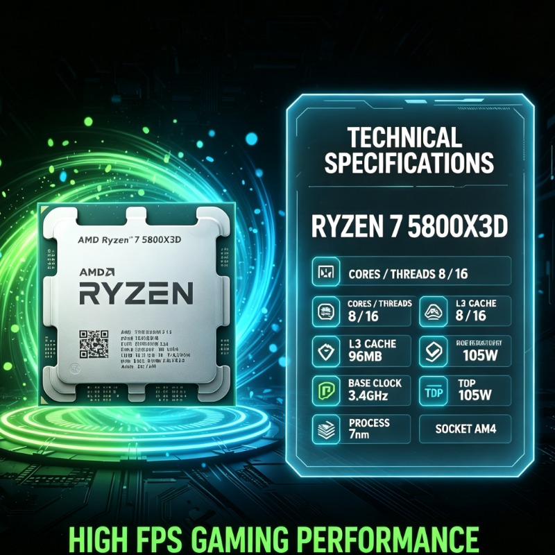 Amd Cpu Ryzen 7 - 96MB Büyük Önbellekli AMD Ryzen 7