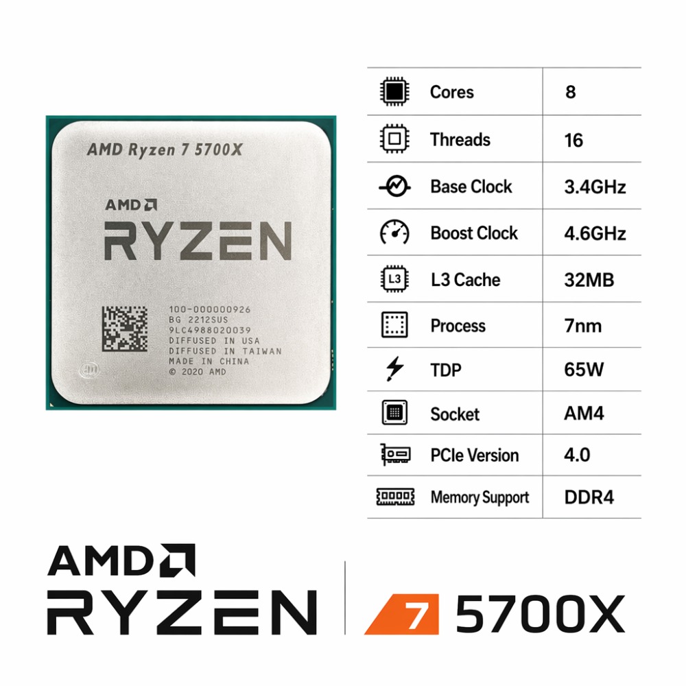 7NM AMD Ryzen 7 5700X AM4 İşle - Amd Cpu Ryzen 7 incelemesi ve fiyatı