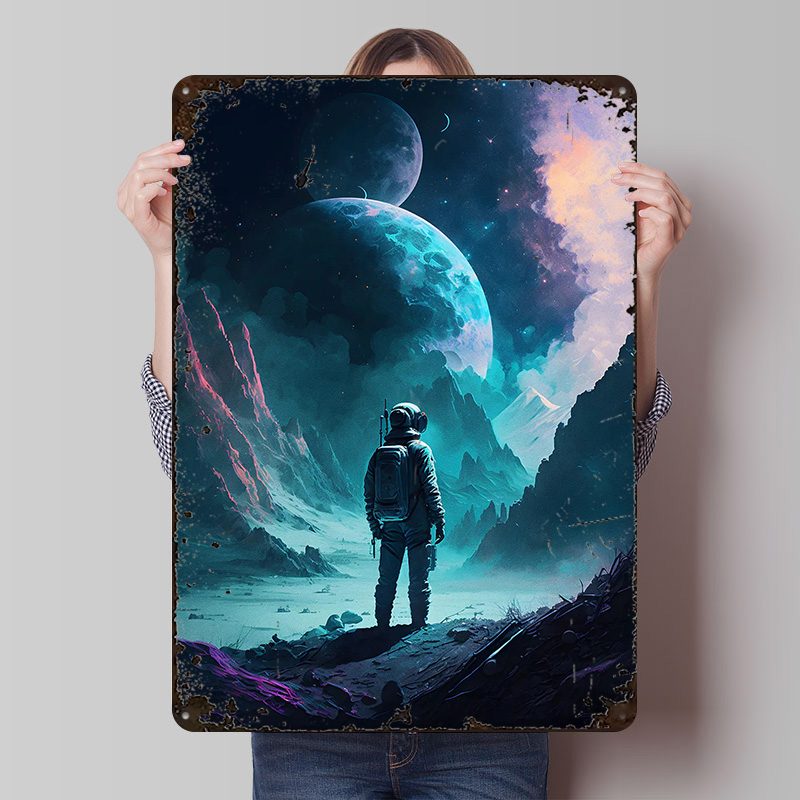 Uzayda Astronot Baskılı Poster - Retro Gaming Space incelemesi ve fiyatı